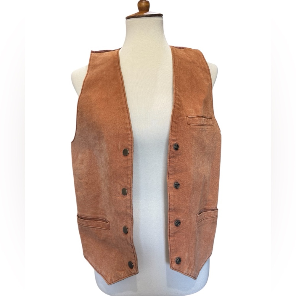 100% Leather, Snap-Front Vest #209